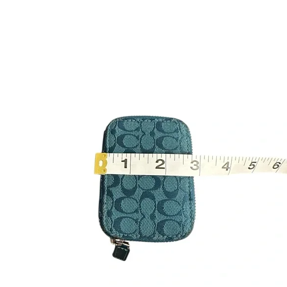 Coach Signature Teal Mini Medicine Travel Case - Picture 10 of 14